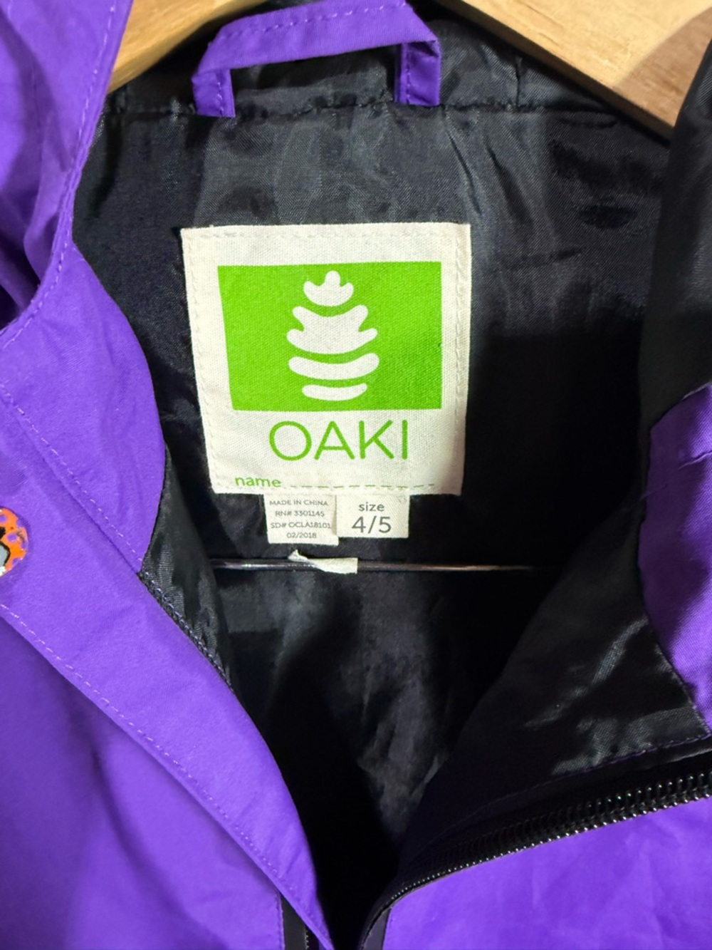 Oaki Kids Waterproof Rain Shell Jacket Size 4/5 - Picture 4 of 5